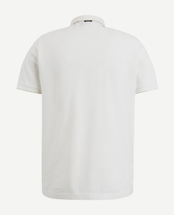Knitted poloshirt ecru