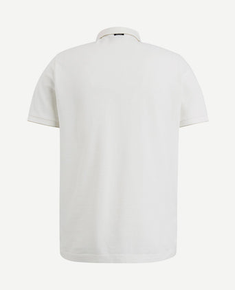 Knitted poloshirt ecru