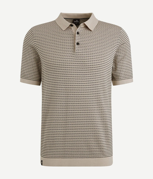 Vanguard knitted poloshirt print beige | Regular-fit