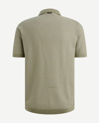 Knitted poloshirt streep groen