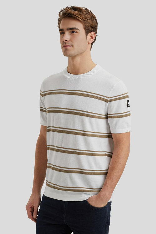 Vanguard knitted t-shirt streep | Regular-fit