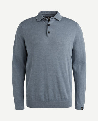 Longsleeve poloshirt blauw
