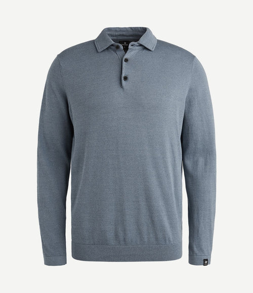 Longsleeve poloshirt blauw