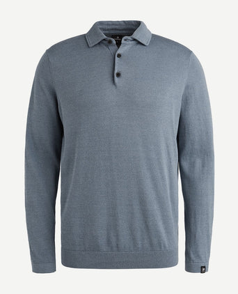 Longsleeve poloshirt blauw