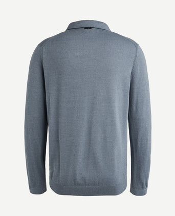 Longsleeve poloshirt blauw