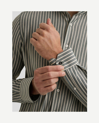 Overhemd elevated knit streep blauw