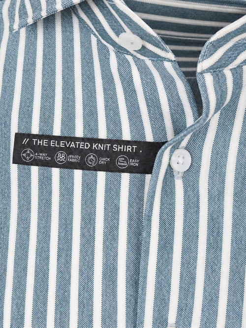 Overhemd elevated knit streep blauw