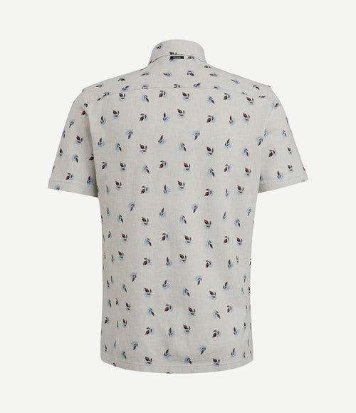 Short sleeves overhemd print grijs