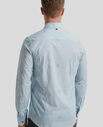 Overhemd print lichtblauw