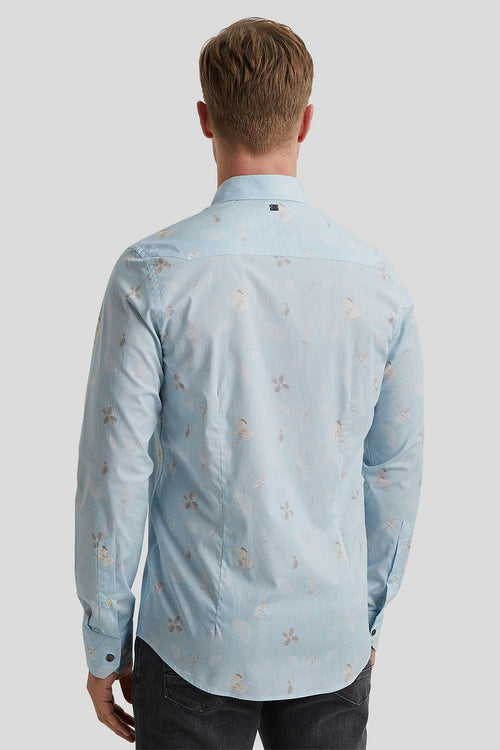 Overhemd print lichtblauw