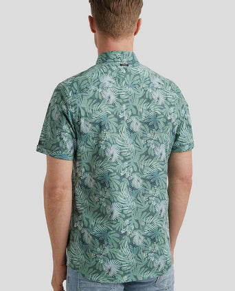 Short sleeve overhemd print groen