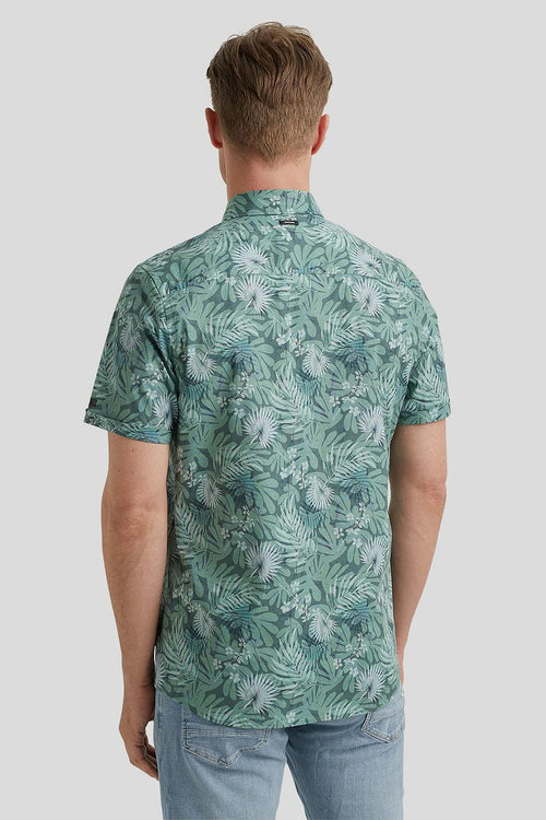 Short sleeve overhemd print groen