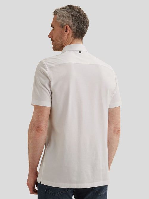 Short sleeve overhemd jersey wit
