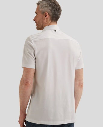 Short sleeve overhemd jersey wit