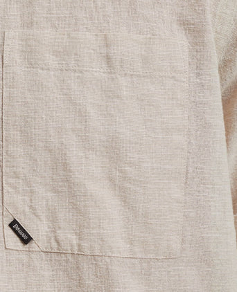 Short sleeve overhemd linnen blend ecru