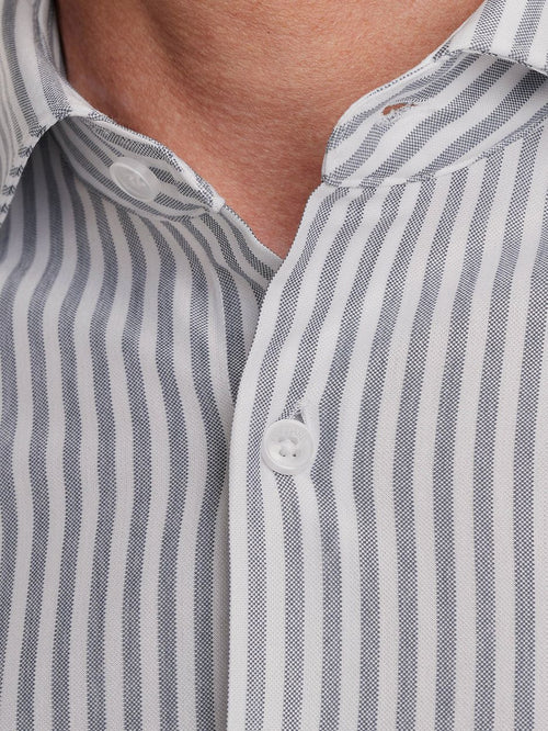 Vanguard overhemd elevated knit streep blauw | Regular-fit