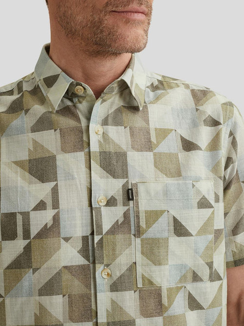 Short sleeve overhemd print groen
