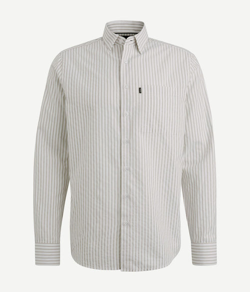 Vanguard overhemd dobby streep beige | Regular-fit