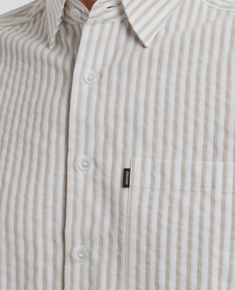 Vanguard overhemd dobby streep beige | Regular-fit