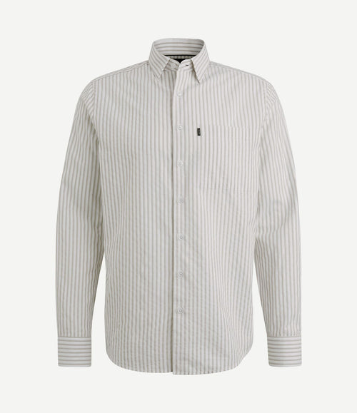 Overhemd dobby streep beige