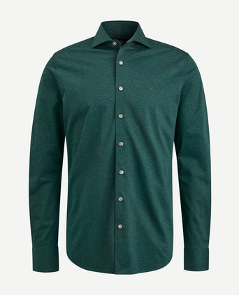 Vanguard overhemd donkergroen melange | Regular-fit