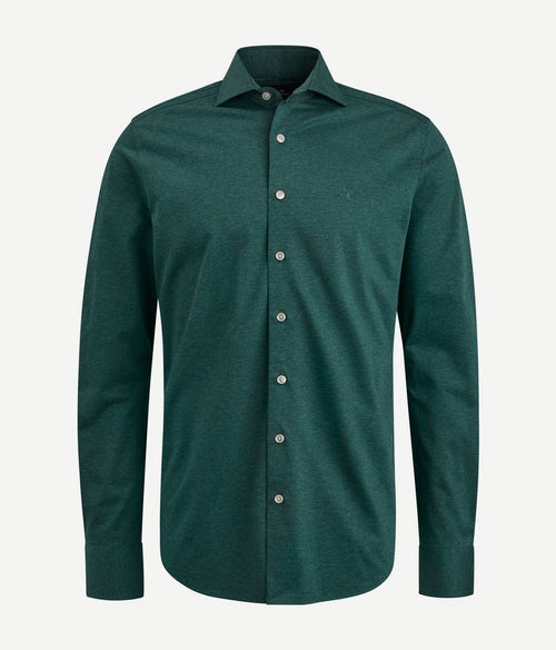Vanguard overhemd donkergroen melange | Regular-fit