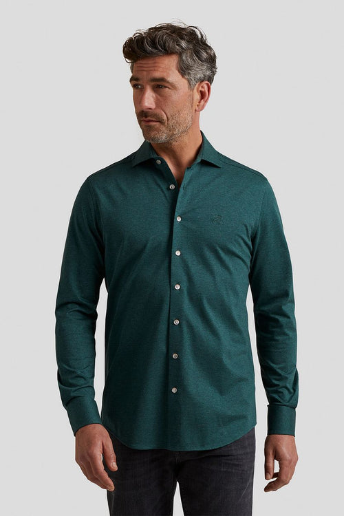 Vanguard overhemd donkergroen melange | Regular-fit