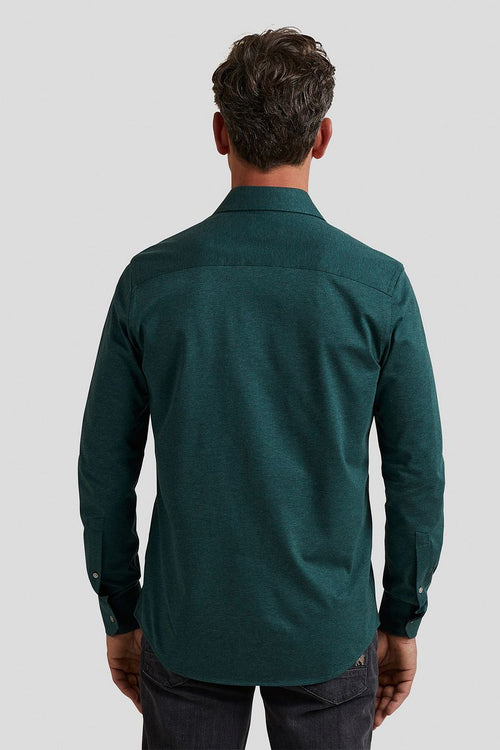 Vanguard overhemd donkergroen melange | Regular-fit