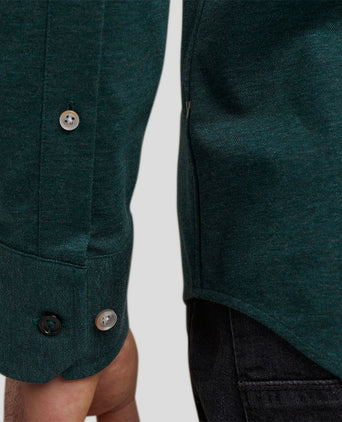 Vanguard overhemd donkergroen melange | Regular-fit