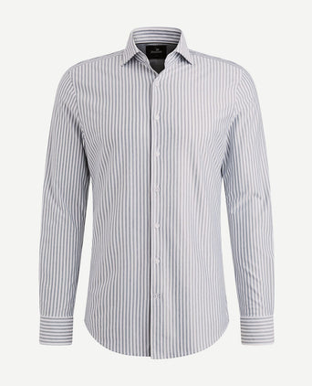 Vanguard overhemd elevated knit streep blauw | Regular-fit