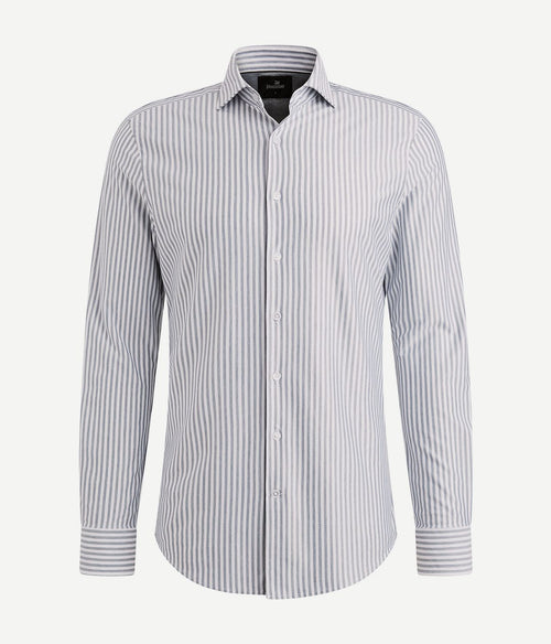 Vanguard overhemd elevated knit streep blauw | Regular-fit