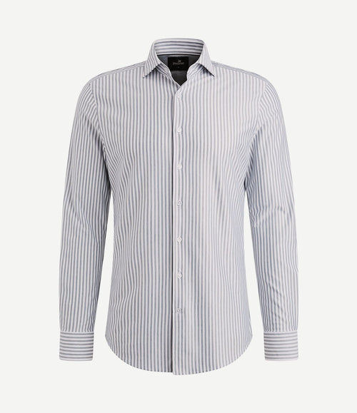 Overhemd elevated knit streep blauw