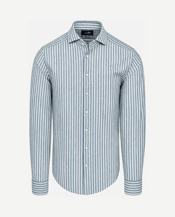 Overhemd elevated knit streep blauw