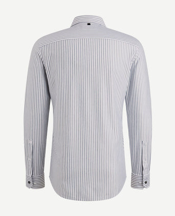 Vanguard overhemd elevated knit streep blauw | Regular-fit