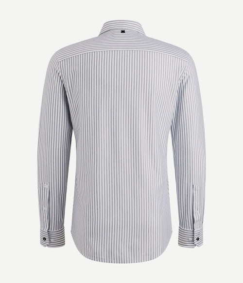 Vanguard overhemd elevated knit streep blauw | Regular-fit