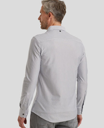 Vanguard overhemd elevated knit streep blauw | Regular-fit