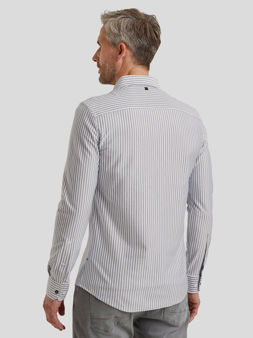 Vanguard overhemd elevated knit streep blauw | Regular-fit