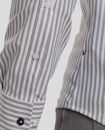 Vanguard overhemd elevated knit streep blauw | Regular-fit