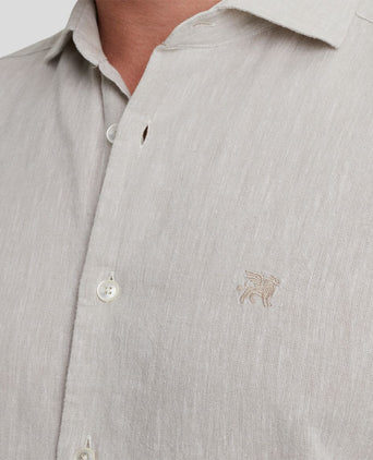Vanguard overhemd linnen beige | Regular-fit