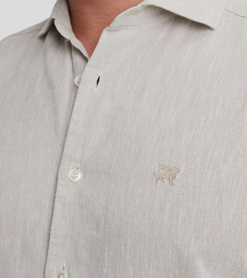Vanguard overhemd linnen beige | Regular-fit