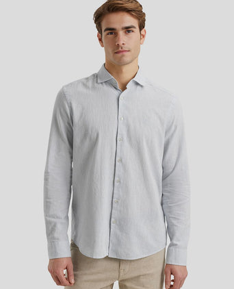 Vanguard overhemd linnen blend lichtblauw | Regular-fit