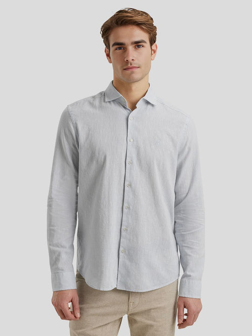 Vanguard overhemd linnen blend lichtblauw | Regular-fit