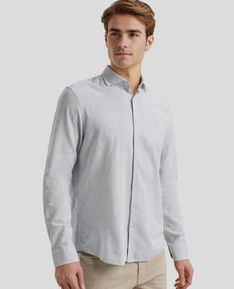 Vanguard overhemd linnen blend lichtblauw | Regular-fit