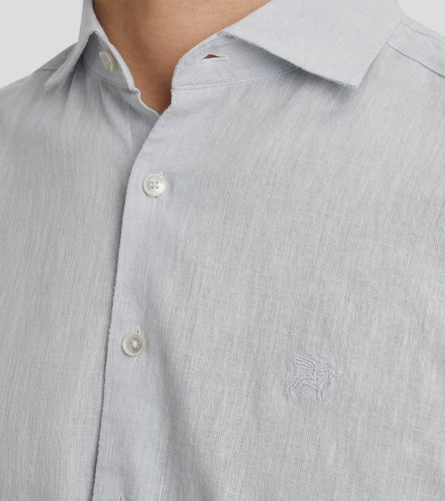 Vanguard overhemd linnen blend lichtblauw | Regular-fit