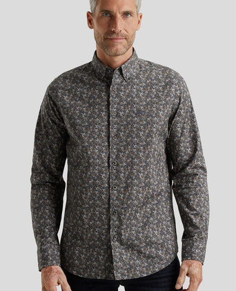 Vanguard overhemd print bruin | Regular-fit