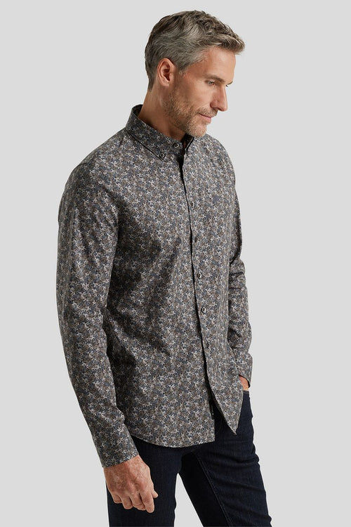 Vanguard overhemd print bruin | Regular-fit