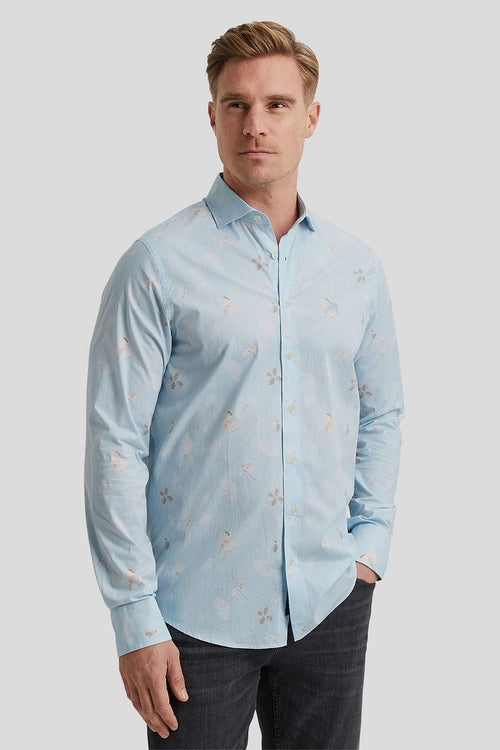 Vanguard overhemd print lichtblauw | Regular-fit