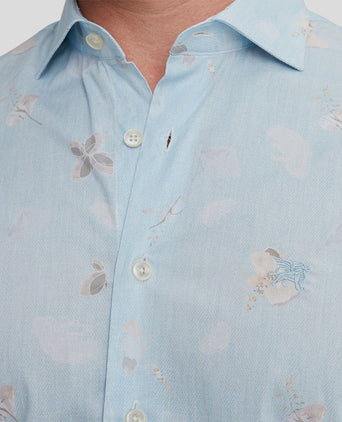 Vanguard overhemd print lichtblauw | Regular-fit