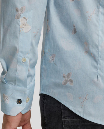 Vanguard overhemd print lichtblauw | Regular-fit