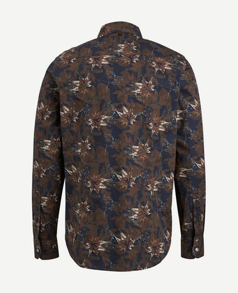 Overhemd print donkerblauw